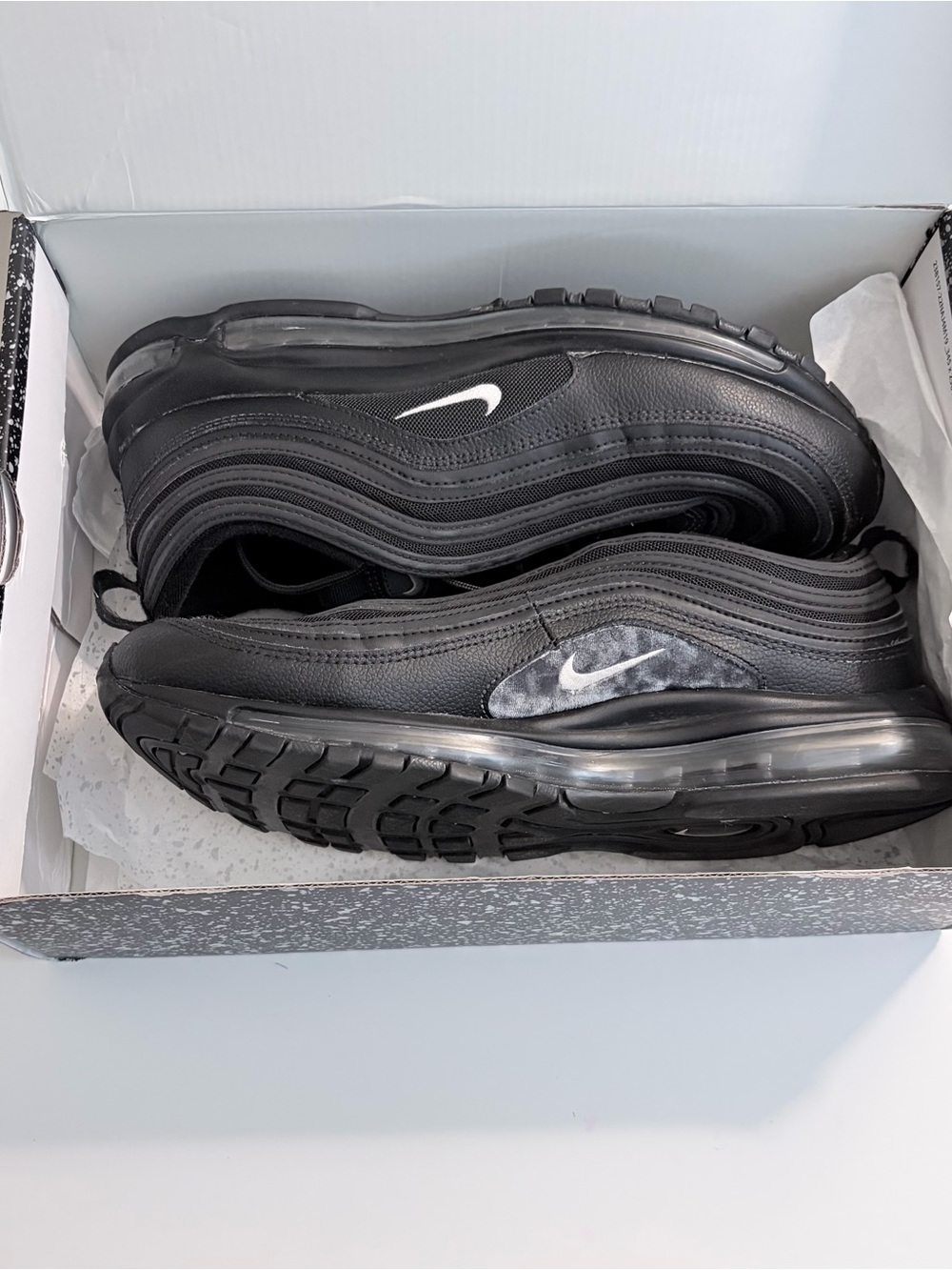 Nike Men’s Air Max 97 Sneakers - Black with White Swoosh